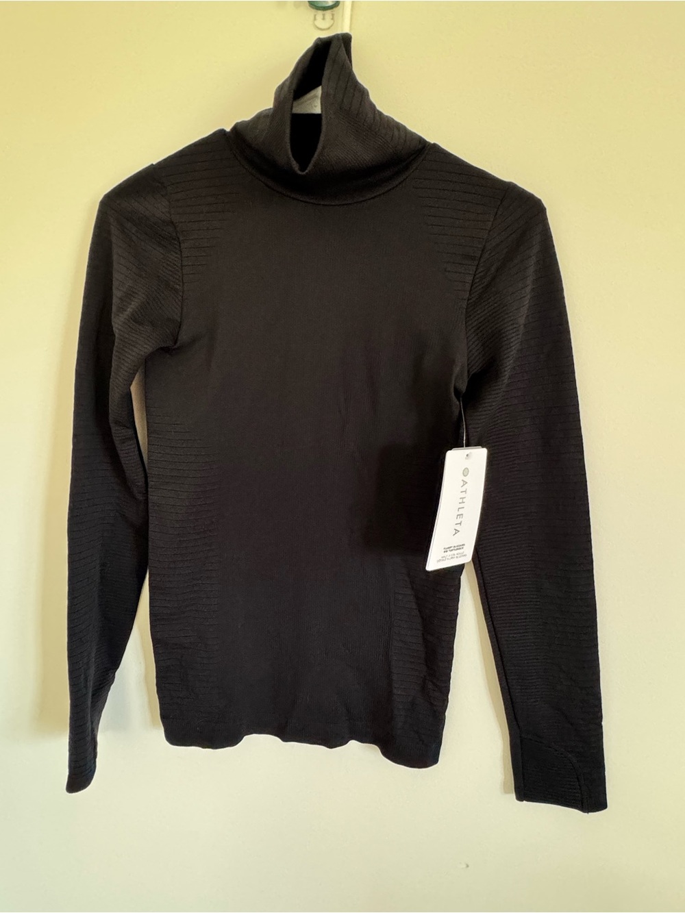 NWT Athleta Black Ribbed Turtleneck